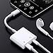 Dual Adapter for iPhone Xs/Xs Max/XR/ 7/7 Plus/ 8/8 Plus/X (10), Labobbon 4-in-1 Splitter Adapter/Cable for 3.5mm Headphone and Charger, Remote Control & Telephone Call Supported, Whitethumb 2