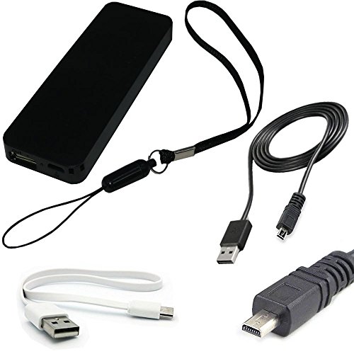 portable thin pocket sized USB power 5W charge port travel charger 1 Amp output 12Wh (1-2 charges) battery capacity designed for the Sanyo Xacti CA102 / VPC-CA102
