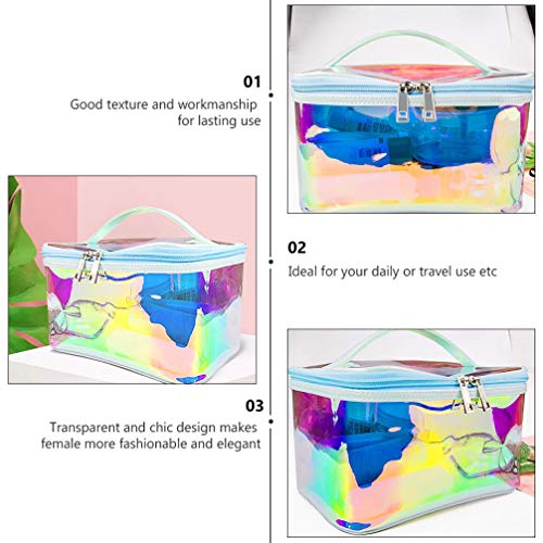 Beaupretty 1PC Holographic Transparent Large Capacity TPU Cosmetic Bag Travel Case Portable for Store Travel Home Dorm 8 Beaupretty 1PC Holographic Transparent Large Capacity TPU Cosmetic Bag Travel Case Portable for Store Travel Home Dorm