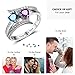 Lam Hub Fong Personalized Mothers Rings with 2 Simulated Birthstones Womens Engagement Rings Promise Name Rings For Her
