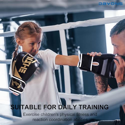 DAYONG Kids Boxing Gloves, PU Boxing Training Gloves, 3-9 Years Boys and Girls Punching Gloves for Kickboxing Sanda Training