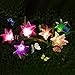 Adamluvs Solar Lights Outdoor,Solar Flowers, Solar Flower Stake Lights,Color Changing Solar LED Flower Lights with 12 Pcs Butterfly Stakes for Garden, Patio, Backyard Decorating (Purple & White)