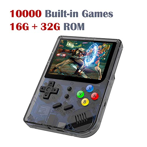 DREAMHAX RG300 Portable Game Console with Open Linux System Preload 10000 Games, Handheld Video Games with 16G + 32G TF Card 3 Inch IPS Screen, Arcade Retro Gameboy Gifts for Kids Adults (Black)