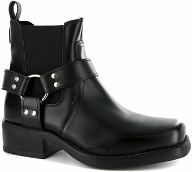 Mens Terminator Leather Biker Cowboy Ankle Boots Ref Style Brass 66