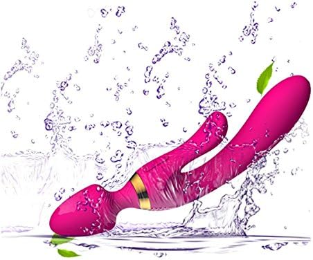 Handheld Wireless Waterproof Massager, Skin Friendly Silicone, 10 Kinds of Silent Vibration Mode - USB Charging - Relieve Muscle Pain.-ROSE RED