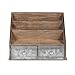 Kate and Laurel Industrious Desktop File Folder Organizer with 2 Pockets and 2 Drawers, Rustic Wood and Galvanized Metal