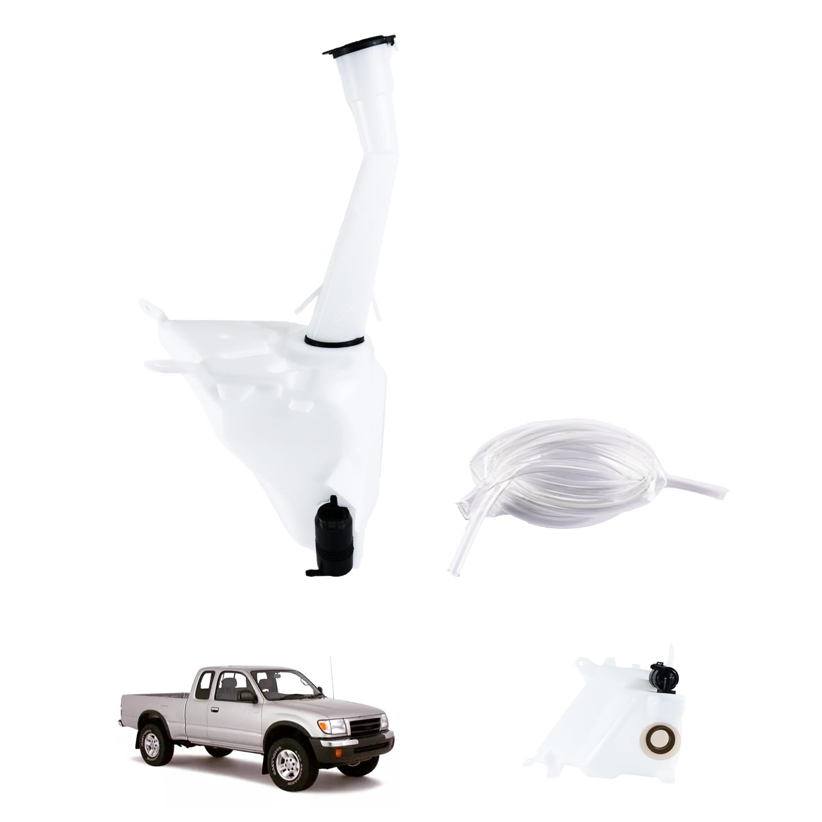 Photo 1 of Eterpace Windshield Washer Reservoir 8531504060 with Sensor Hole&Cap, Compatible with TOYOTA Tacoma 1998 1999 2000 2001 2002 2003 2004, Windshield Fluid Wiper Reservoir, Washer Jar, Replace# TO1288184
