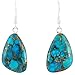 Turquoise Earrings 925 Sterling Silver & Genuine Copper-Infused Matrix Turquoise (Select style) (Free-Form Drops)
