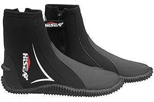 Diving Boots,QISUO 5mm Neoprene Dive Boots Wetsuit Boots with Side Zipper for Men and Women Snorkeling Scuba Diving