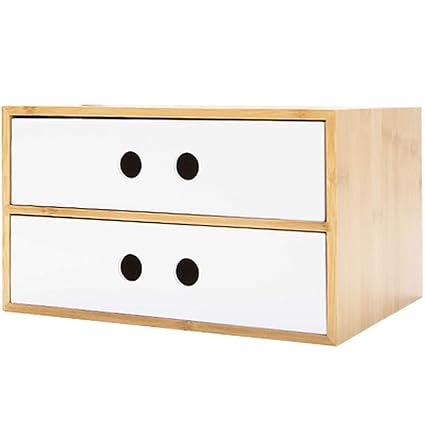 Stackable Desktop Storage Box Bamboo And Wooden Drawers Table