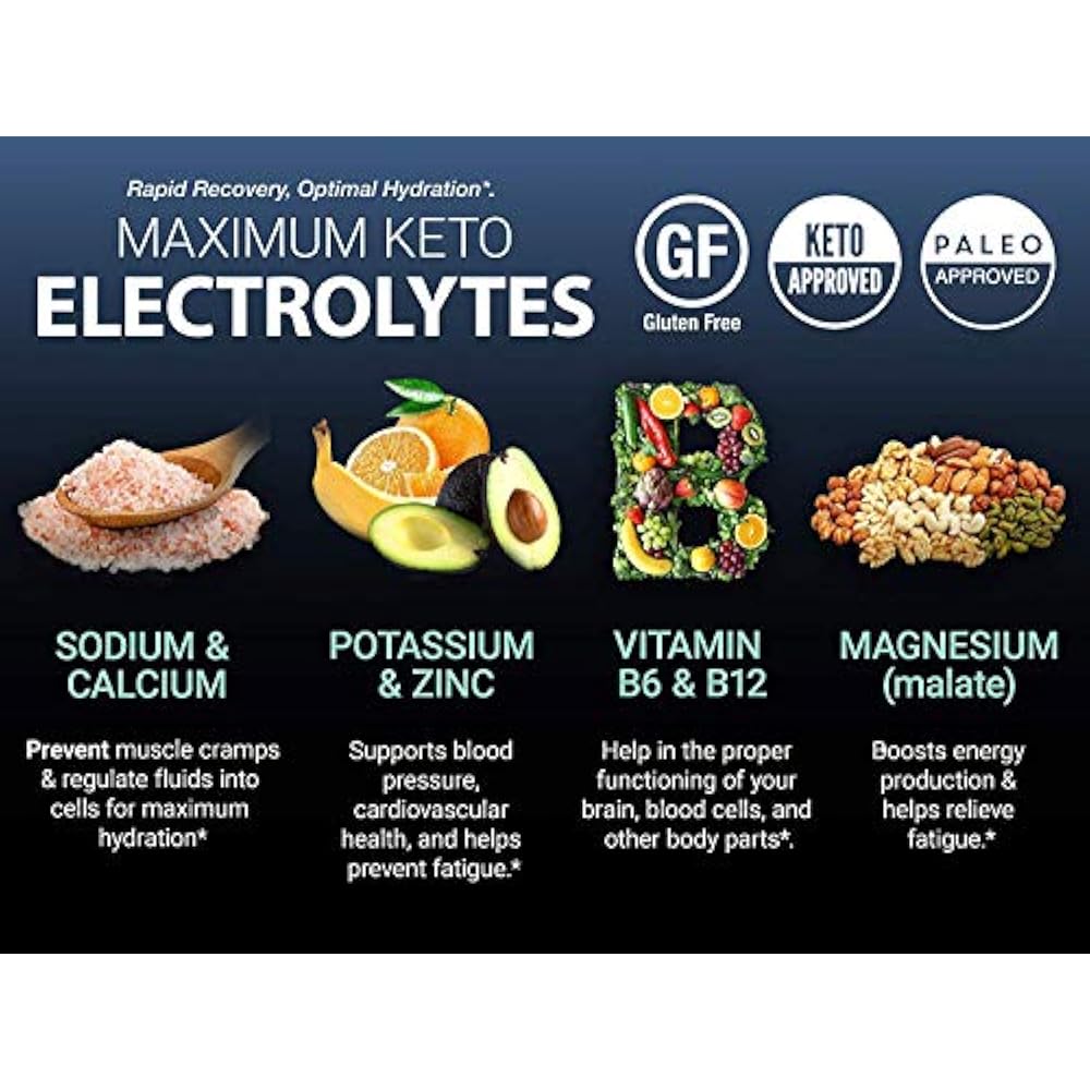 Keto Electrolyte Supplement (120 Capsules) Tablets W Real Sea Salt, B
