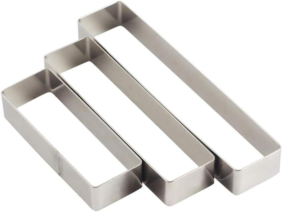 XDLYM Long cookie cutter mousse ring, rectangular stainless steel biscuit mold, biscuit shaping ring baking mold
