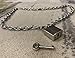 Punk Style Silver Lock Necklace Chain Pendant and Key for Men Women Fashion Locket Dress Up Waterproof Stainless Steel Personality