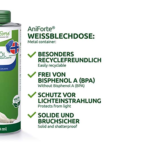 AniForte Premium Zalmolie voor honden 1 liter - Koud geperst, Omega 3 en Omega 6 vetzuren, Visolie voor puppy's… - Afbeelding 4