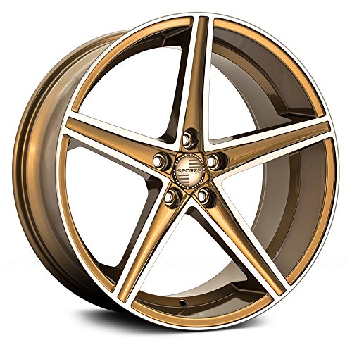 Buy 20" Inch Staggered Sporza Topaz Bronze Machine Face Wheels & Tire