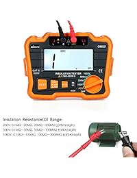 KKmoon - Comprobador de resistencia con aislamiento DCV, medidor de ACV, 1000 V, Megómetro Megohmmeter Megohmm, voltímetro con pantalla LCD