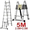 Luisladders 16.5 FT Aluminum Telescopic Extension Ladder Multi-Use Telescoping Ladder 330 Pound Capacity
