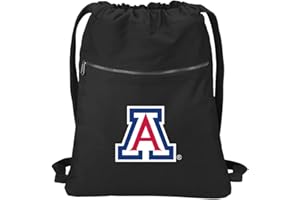 BROAD BAY University of Arizona Drawstring Backpack 100% COTTON Arizona Wildcats Cinch Bag (Black)