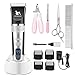 PetExpert Dog Clippers Cordless Dog Grooming Clippers Kit Rechargeable Quiet Pet Hair Clippers Trimmer with Oil and 10 Dog Grooming Tools for Dogs Cats and Other Pets (Black)