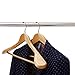 VINUSS Ezihom Wood Suit Hangers with Extra Wide Shoulder, Solid Wood Coat Hangers with Natural Finish, Heavy Duty Wooden Hangers for Suit, Coat, Jacket with Non Slip Bar, 360 Swivel Chrome Hook, 5pcs