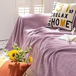 VClife Modern Purple Chenille Couch Cover Soft