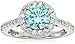 Amazon Essentials Platinum or Gold Plated Sterling Silver Round-Cut Swarovski Zirconia Halo Ring, (previously Amazon Collection)