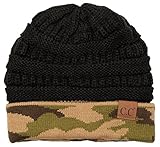 H-6020a-8006 Solid Ribbed Beanie - Camo Black
