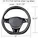ZATOOTO Flat Bottom Steering Wheel Covers - Blue Star Microfiber Leather - Universal 15 inches d Shaped Better Grip Car Interior Accessories