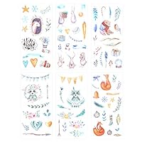 Qietingfengyin 3 Set(18 Sheet) Kawaii Cartoon Fairy Tale World Snowflake Gift Fox Bear Bird Rabbit Stationery Sticker Scrapbooking Diary Book Decorative Label DIY Craft Stickers (Fairy-Tale World)