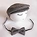 Binlunnu Newborn Baby Photography Photo Props Boy Girl Costume Outfits Hat Tie Set (Grey)