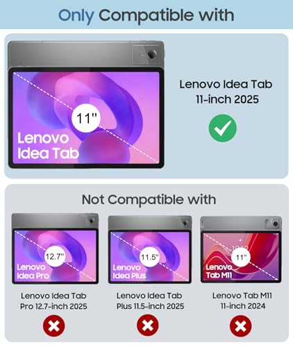 MoKo Lenovo Idea Tab 11 (2025) Case with Pen Holder, Ultra-Slim Case with Trifold Stand PU Leather and Auto Wake / Sleep / Wake Up / Sleep - Navy Blue