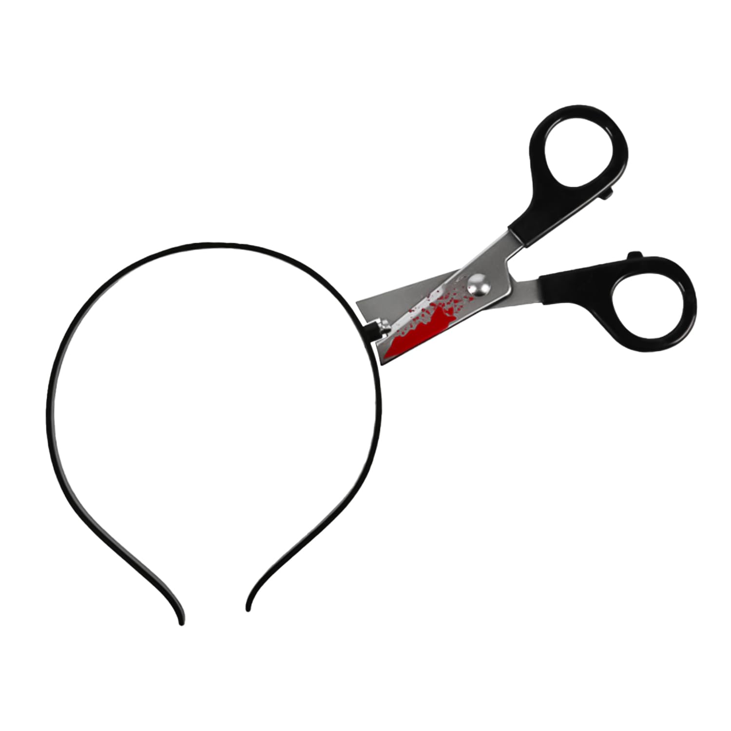 BORFUE Scissors Through Head Headband Scary Costume Accessories Spooky Scissors Headband for Halloween Zombie Makeup Props
