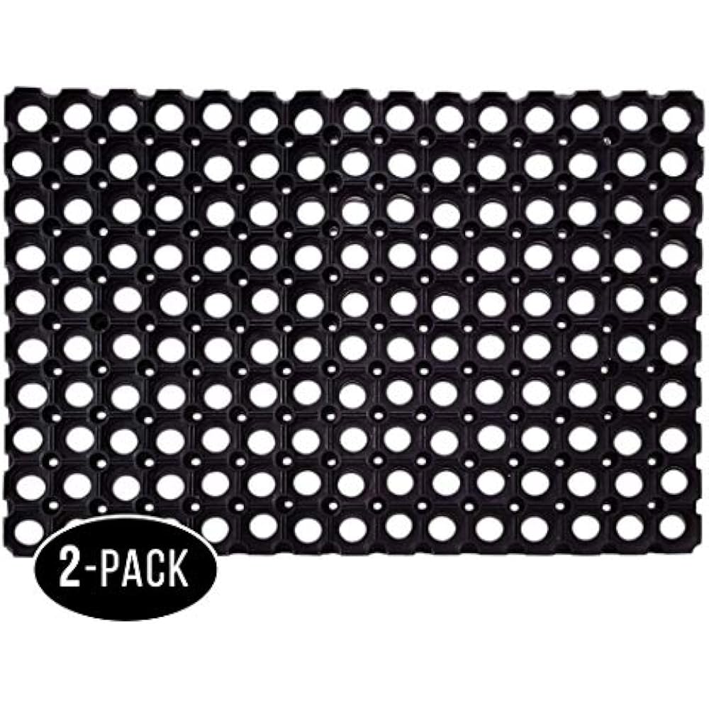 Interlocking Rubber Drainage Floor Mat AntiFatigue 24 X 16 Inches