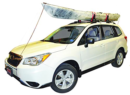Malone Saddle Up Pro Universal Car Rack Kayak Carrier (Set of 4) with Bow and Stern Lines
