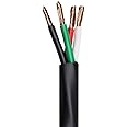 Monoprice Nimbus Series 12 Gauge AWG 4 Conductor CMP-Rated Speaker Wire / Cable - 100ft UL Plenum Rated, 100% Pure Bare Copper With Color Coded Conductors