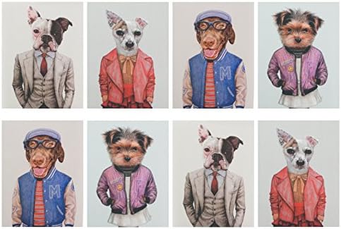 24 Dog Thank You Cards and Envelopes in Bulk Pack - 4 Elegant Designs, Folded and Blank Inside - Perfect for Weddings, Baby Showers, Business, Birthday, Graduation, etc