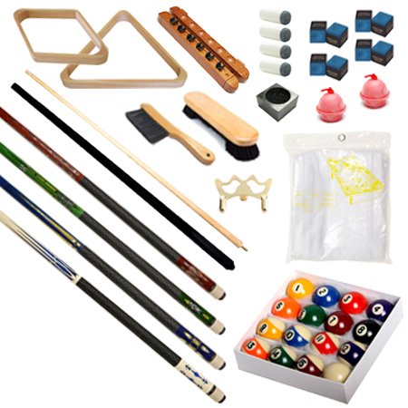 Pool Table - Premium Billiard 32 Pieces Accessory Kit - Pool Cue Sticks Bridge Ball Sets (Kit-2)