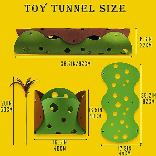 Cat Tunnels for Indoor, Foldable Felt Cat Tunnel Bed, DIY Cats Play Mat