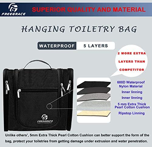 Hanging Toiletry Bag Extra Large Capacity | Premium Travel Organizer Bags For Men And Women | Durable Waterproof Nylon Bathroom, Shower, Makeup Bag For Toiletries, Cosmetics, Brushes 3 Hanging Toiletry Bag Extra Large Capacity | Premium Travel Organizer Bags For Men And Women | Durable Waterproof Nylon Bathroom, Shower, Makeup Bag For Toiletries, Cosmetics, Brushes