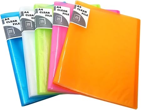 Amazon クリアーファイル透明a4 ポケット 色アソート Ha 002 まとめ買い10個セット クリアホルダー 文房具 オフィス用品