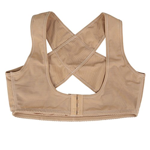 33Malls Women Chest Brace Up Corset Bra X Strap Vest Humpback Posture Corrector,XL,Skin Color