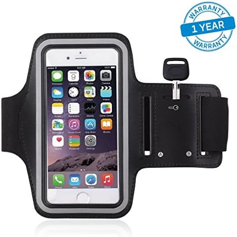Azacus Sports Adjustable Free Size Armband Mobile Holder with Hole for Your Earphone or Audio Wire(Black)