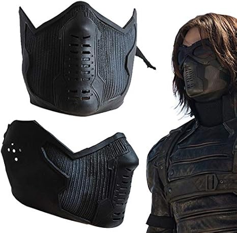 Amazon Younicos ハロウィン Winter Soldier Bucky Mask ウィンター ソルジャー コスプレ マスク 冬の兵士 バッキー マスク 仮面 ラテックスマスク パーティー グッズ 変装用マスク コスチューム用小物 コスプレ コスプレ 仮装 通販