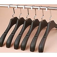 Xyijia Hanger Thick Wide Shoulder Black Plastic Hanger for Coats,Anti-Slip, Man