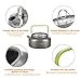 Overmont Camping Kettle Camp Tea Coffee Pot Aluminum 27/42 FL OZ Outdoor Hiking Gear Portable Teapot Lightweight with Silicon Handle (L with Cup)