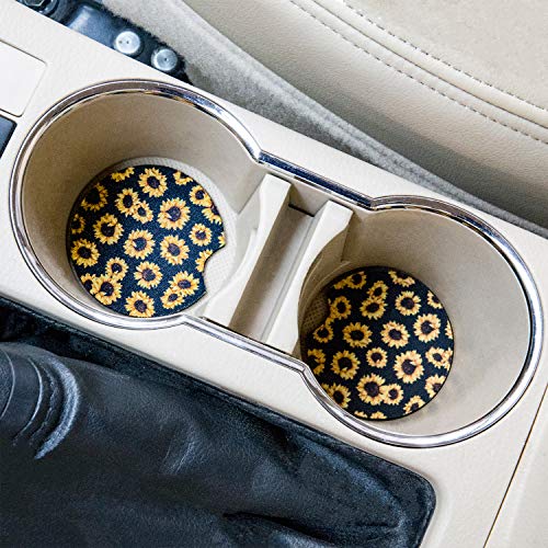 Evankin Auto Center Console Cover,Universal Fit Soft Comfort Center Console Armrest Cushion for Car,Neoprene Sunflower Stylish Pattern Design Car Armrest Cover(Sunflower)