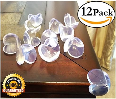 EliteBaby Baby Proofing Clear Table Corner Guards, 12 Pack I Bumper Guard Corner Protectors I Cushioned Childproofing Toddler I Double Sided Adhesive