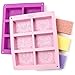Rectangle Silicone Soap Molds - Set of 2 for 12 Cavities - Mixed Patterns - Soap Making Supplies by the Silly Pops primary