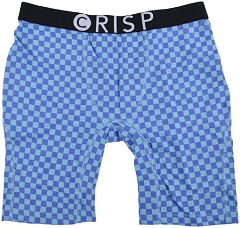 Mens Crisp Boxers Checker Underwear Briefs Blue