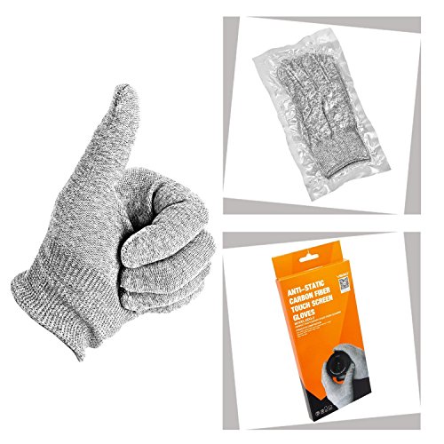 VSGO DDG-2 1 Pair Nylon Anti-Static Carbon Fiber Touch Screen Camera Cleaning Gloves, Grey - Thumbnail 5